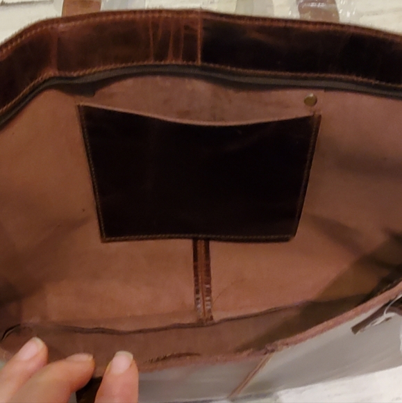 Bags New Mh Buffalo Leather Top Zip Tote Bag Carryall Weekender